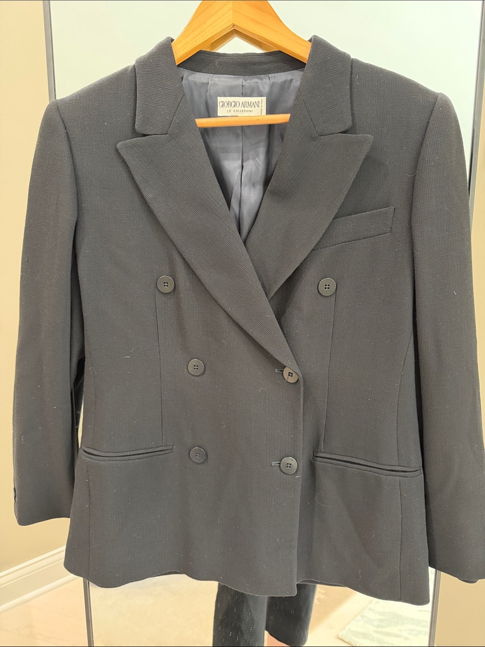 Giorgio Armani Black Double-Breasted Women's Blazer
